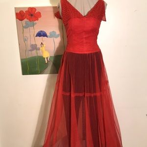 Vintage 1940s Red Couture Costume